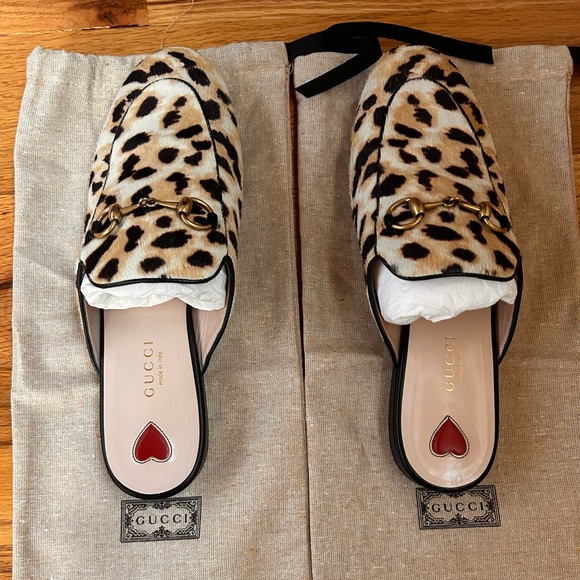 Gucci Leopard Print Pony Hair Slide Loafers size 36.5 Only worn a few times ♥️ - Picture 10 of 11